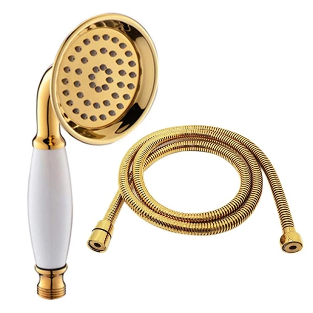 Retro Golden Telephone Shower Head with 59" Hose