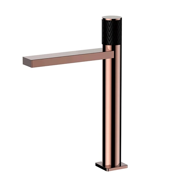 Rose Gold Deck Mounted Bathroom Faucet